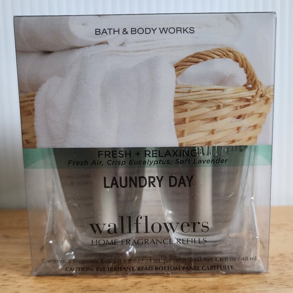 🧺 NWT Bath and Body Works, 2-pk Wallflower Refills, Laundry Day 🧺